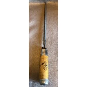 Vintage Nicholson Black Diamond Round Bastard File 12” Wooden General Handle